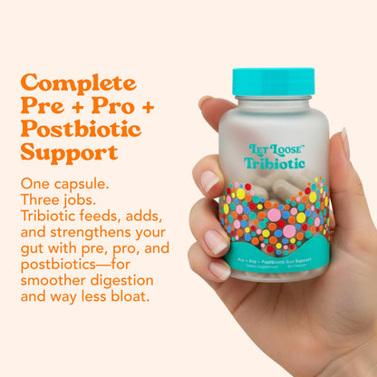 Let Loose Daily Tribiotic Pills - Probiotics, Prebiotics, and Postbiotics to Feed Your Microbiome and Support Smooth Daily Digestion, Gut Health, Gut Lining Repair for Women and Men, 30 Capsules Let Loose buy supplements Au