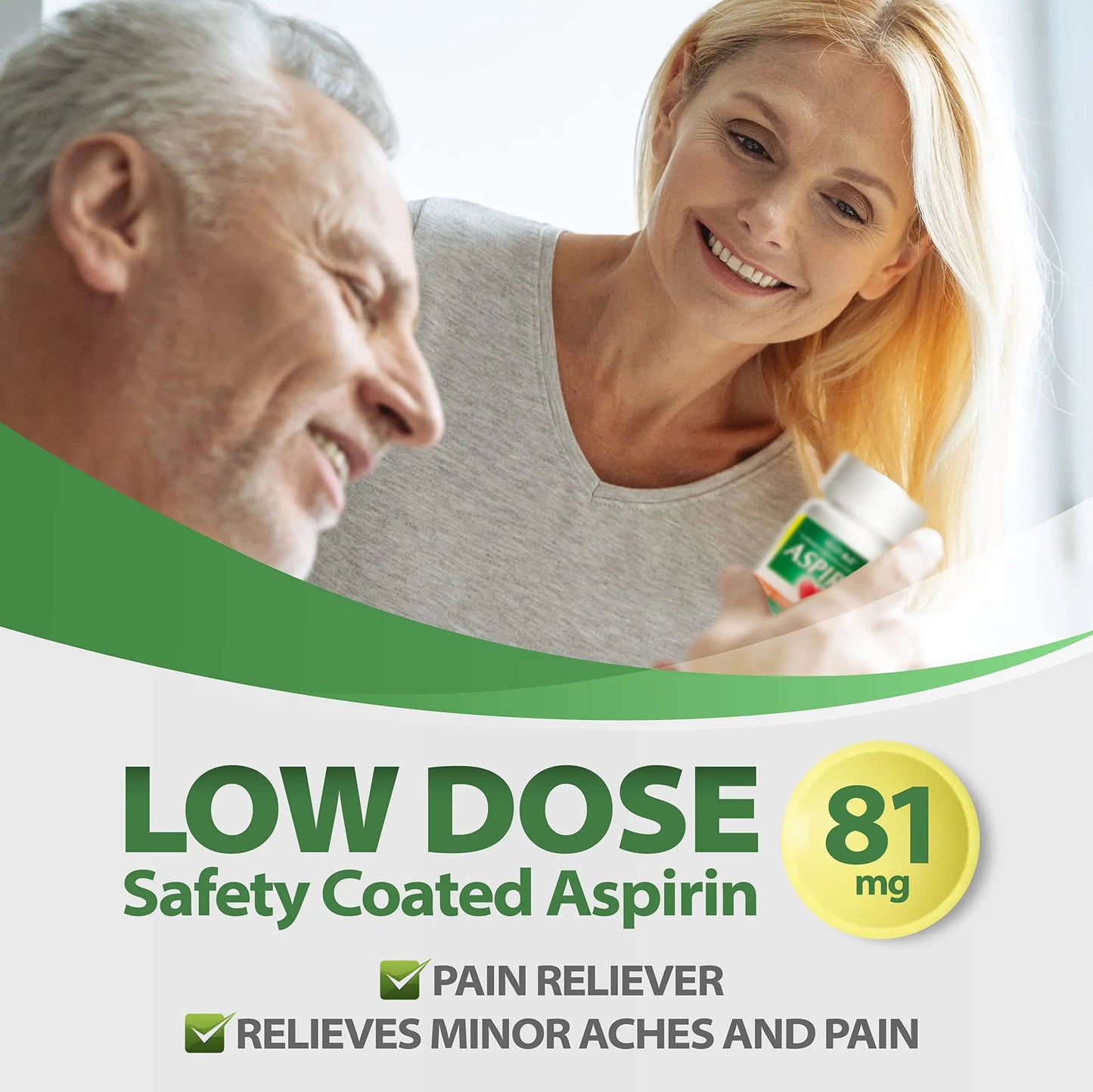 HealthA2Z® Aspirin 81 mg | Low Strength | Enteric Coated | Pain Relief | Reduces Minor Aches Muscle Pain & Cramps | Fever Reducer | Reduces Headache (365 Counts) HealthA2ZBuy Supplements Australia