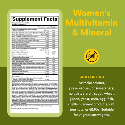 Whole Earth & Sea from Natural Factors, Women's Multivitamin & Mineral, Whole Food Supplement, Vegan, 60 tablets (30 servings) Natural Factors buy supplements Au