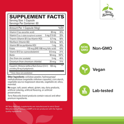 Terry Naturally Sucontral D - B-Complex & Folate Supplement - Carbohydrate Metabolism Support - Vitamin & Mineral Supplement with Zinc & Chromium - 60 Capsules (Pack of 2) Terry NaturallyBuy Supplements Australia