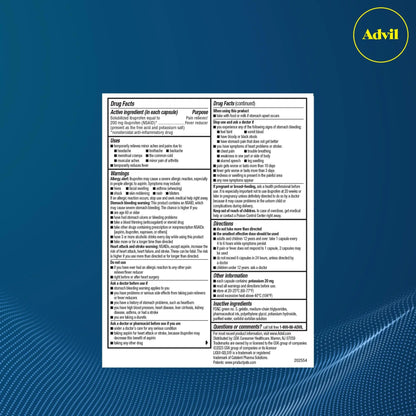 Advil Liqui-Gels Minis Pain Reliever and Fever Reducer, Pain Medicine for Adults with Ibuprofen 200mg for Pain Relief - 80 Liquid Filled Capsules AdvilBuy Supplements Australia