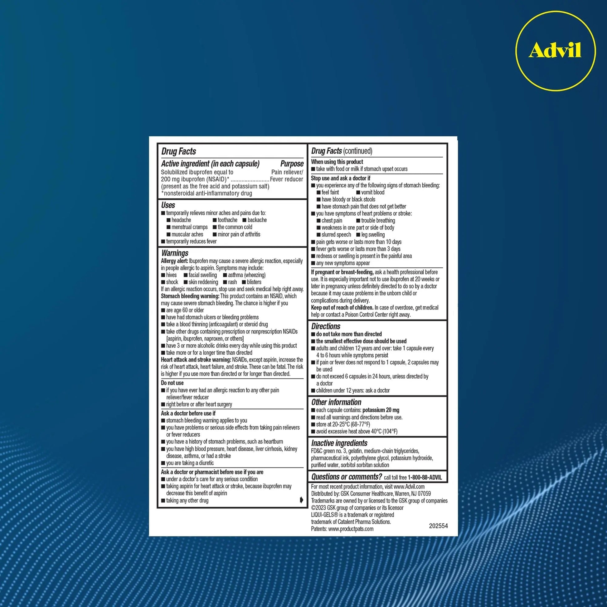 Advil Liqui-Gels minis Pain Reliever and Fever Reducer, Pain Medicine for Adults with Ibuprofen 200mg for Pain Relief - 50x2 Liquid Filled Capsules AdvilBuy Supplements Australia