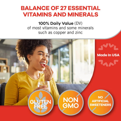 Geritol, Multivitamin Supplement, Contains Antioxidants, Vitamins B, C, E & D and Iron, 27, Minerals, Gluten-Free Geritol