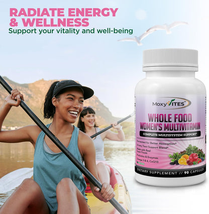 Methylated Multivitamin for Women with Iron - Womens Multivitamin with 44 Organic Whole Food & Fermented Nutrients - Daily Vitamin for Women Complete Multisystem Support, 90 Vegan Caps, Non GMO