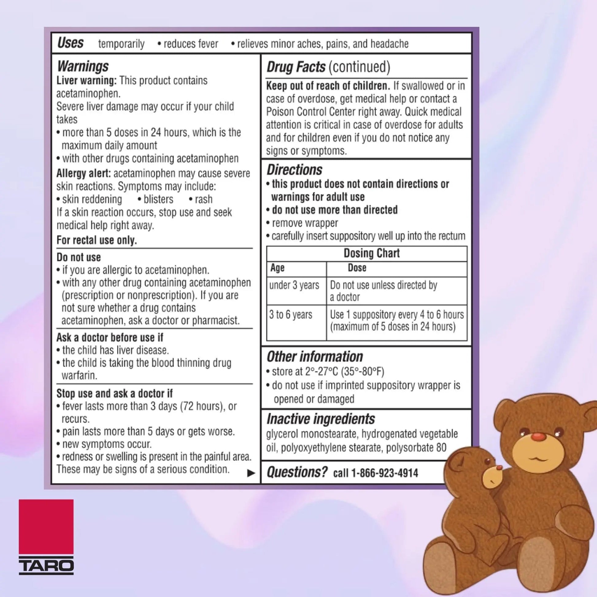 Feverall Infant Acetaminophen Suppositories 6 Rectal Suppositories 120 mg Each Pain Reliever/Fever Reducer. Paraben Free, No Artificial Colors or Other preservatives. Ages 3-6 Years FeverallBuy Supplements Australia