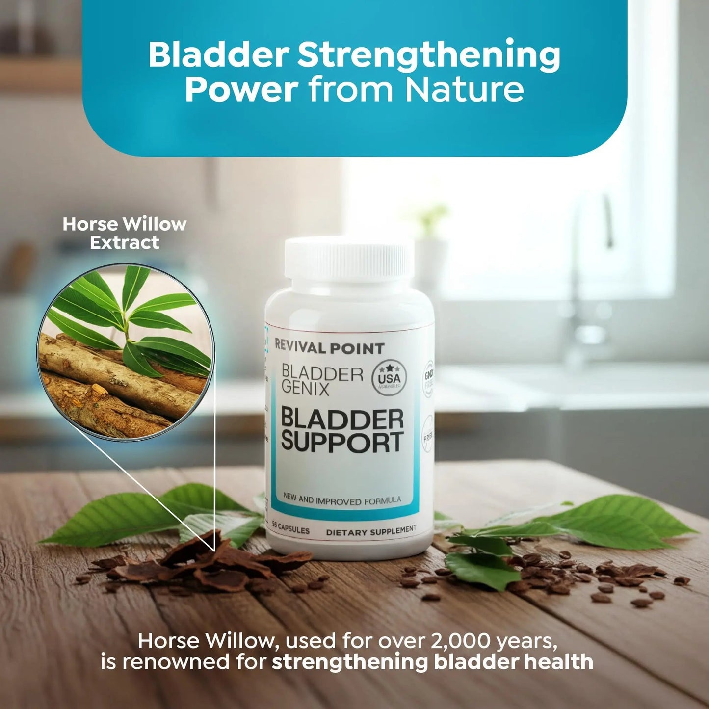 Bladdergenix Bladder Control Supplement for Women and Men – Natural Urinary Urgency & Frequency Support – Crataeva Nurvala & Lindera Aggregata Herbal Blend for Bladder Health – 56 Capsules Revival PointBuy Supplements Australia
