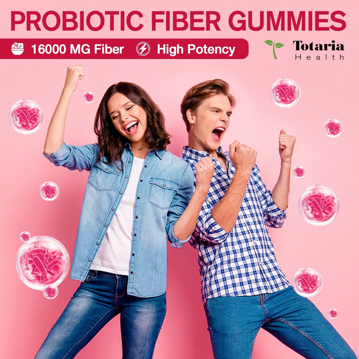9-in-1 Probiotic Prebiotic Fiber Gummies for Adults & Teens 16G Fiber per Serving, Psyllium Husk Fiber Supplement with 5 Billion CFU Bacillus Coagulans - PrimeBioHealth - canada supplements