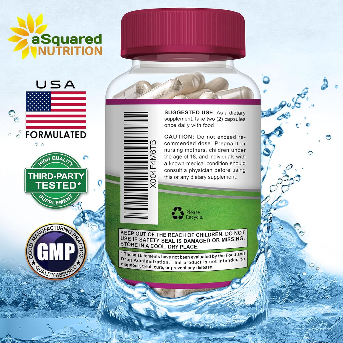 aSquared Nutrition Probiotics for Women - 50 Billion CFU Women's Probiotic Supports Digestive, Gut, Vaginal & Urinary Tract Health - Prebiotics for Females - 60 Capsules - Alt to Gummies