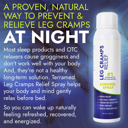 Terramed Just Think Comfort Fast Acting Leg Cramp Relief Aerosol Spray | Pain Relief for Muscle Spasms, Soreness, & Foot and Calf Cramps | Homeopathic Medicine for Restless Legs Syndrome Relief Terramed Just Think ComfortBuy Supplements Australia