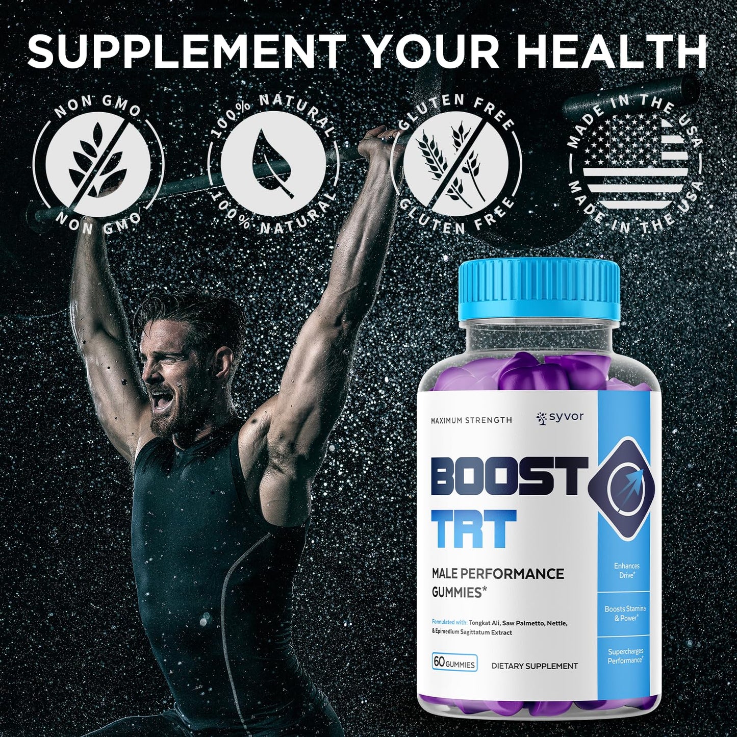 Boost TRT Gummies for Men, Official Boost TRT Male Performance Gummys with Natural Ingredients, Advanced BoostTRT Men's Gummy Supplement with Maximum Strength Premium Vitamins (60 Gummies) SyvorBuy Supplements Australia