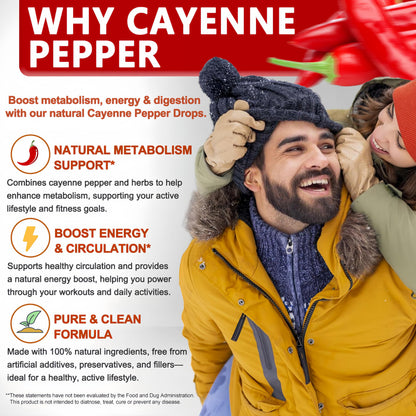 Cayenne Pepper Drops, High Absorption 6-in-1 Liquid Cayenne Pepper Supplement w/Ceylon Cinnamon, Green Tea Extract, Turmeric, Organic Liquid Drops Than Cayenne Capsules Powder Vita letuo buy supplements Au