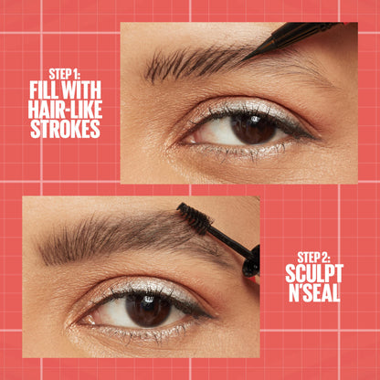 Maybelline Build-A-Brow 2-in-1 Brow Pen and Sealing Eyebrow Gel, Eyebrow Makeup for Real-Looking, Fuller Brows, Black Brown, 1 Count MAYBELLINEBuy Supplements Australia