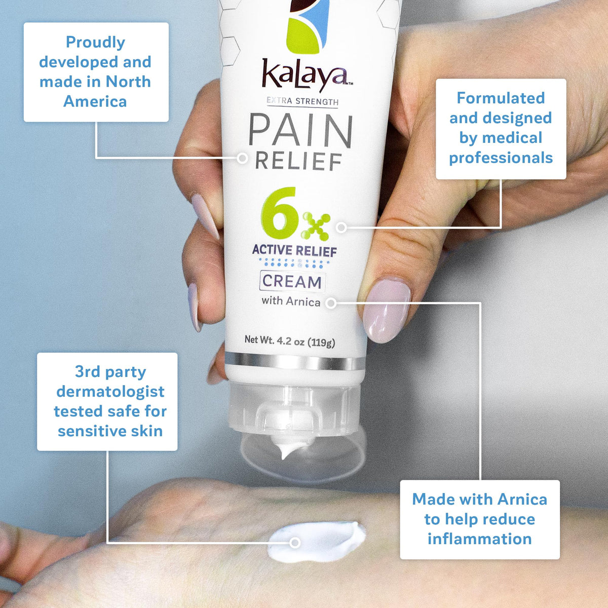 Kalaya 6X Pain Relief Arnica Cream with Massager and 6X Extra Strength Pain Relief Cream Kalaya NaturalsBuy Supplements Australia