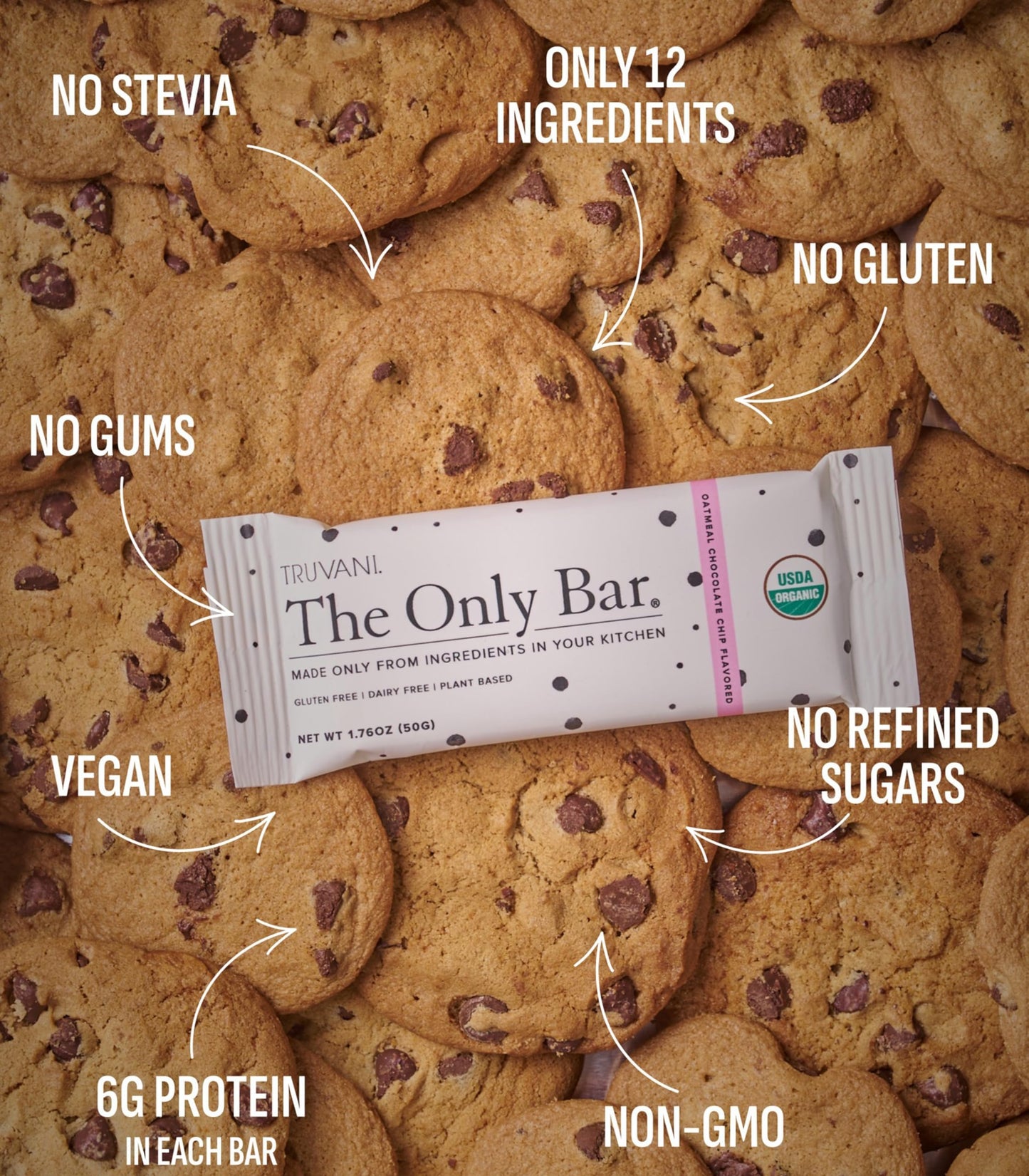 Truvani Plant Based Snack Bars | Variety | 12 Pack | Vegan | 5-8g Protein | USDA Organic and Vegan | Dairy, Soy, and Gluten Free | Individually Wrapped
