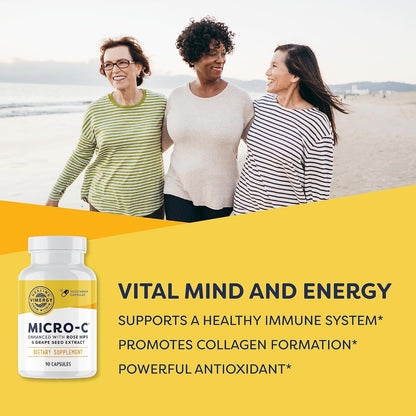 Vimergy Micro-C® Vitamin C Capsules – 500mg per Capsule, Supports Immune Health*, Promotes Collagen Production, Supports Healthy Bones*, Kosher, Vegan & Gluten-Free (90 Capsules)