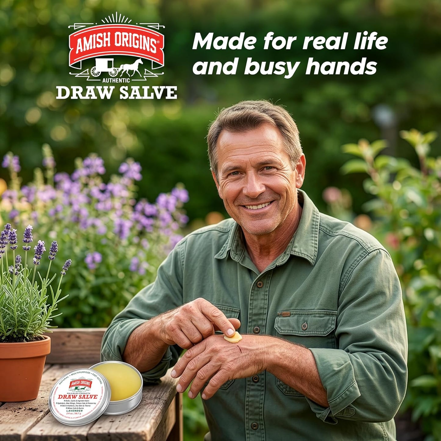 Amish Origins Drawing Salve Ointment for Boil Treatment, Maximum Strength Fast Acting Draw Salve for Splinters, Bee Stings, Anti Itch Cream, Poison Ivy Oak Relief, 2 oz