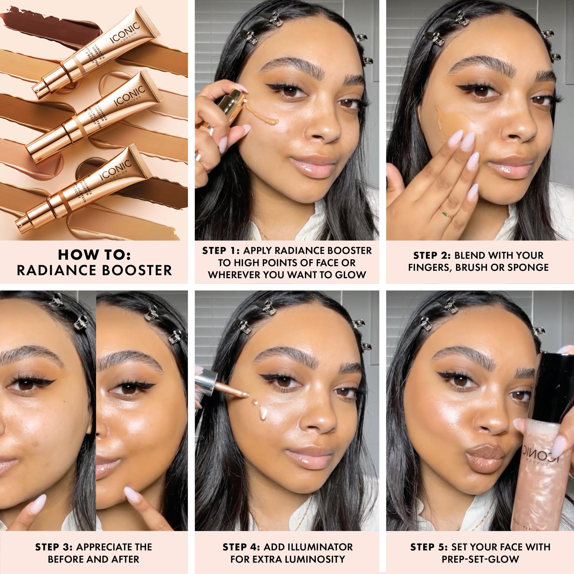 ICONIC LONDON Radiance Booster | Liquid Radiance Lightweight Skin Tint for a Glowy Makeup Look, Cruelty Free, Vegan Makeup (Champagne Glow) 30 mL/ 1.01 Fl Oz ICONIC LONDON buy supplements Au