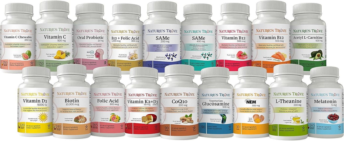 Vitamin B12 500 mcg by Nature's Trove - 240 EZ Chew Tablets Cherry Flavor