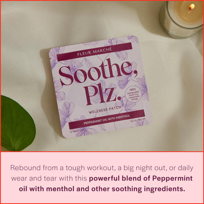 Fleur Marche Soothe, Plz. Botanical Patch - Muscle Recovery Patch with Peppermint Oil & Menthol - Post Night Out, Post Workout, or Daily Relief - Highly Bioavailable - 7 Patches Fleur Marché buy supplements Au