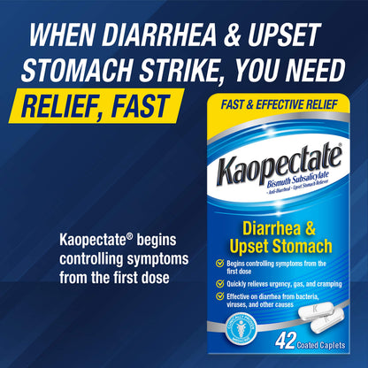 Kaopectate Multi-Symptom Anti-Diarrheal & Upset Stomach Reliever, 42 Caplets, Anti Diarrhea Caplets Kaopectate buy supplements Au