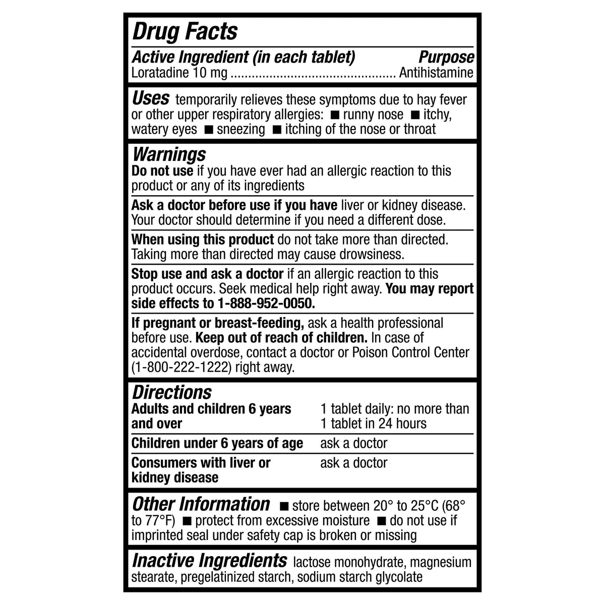 HealthA2Z® Allergy Relief, Loratadine 10mg, 24-Hour Antihistamine, Dye Free, Indoor & Outdoor Allergy Relief, 300 Tablets HealthA2Z buy supplements Au