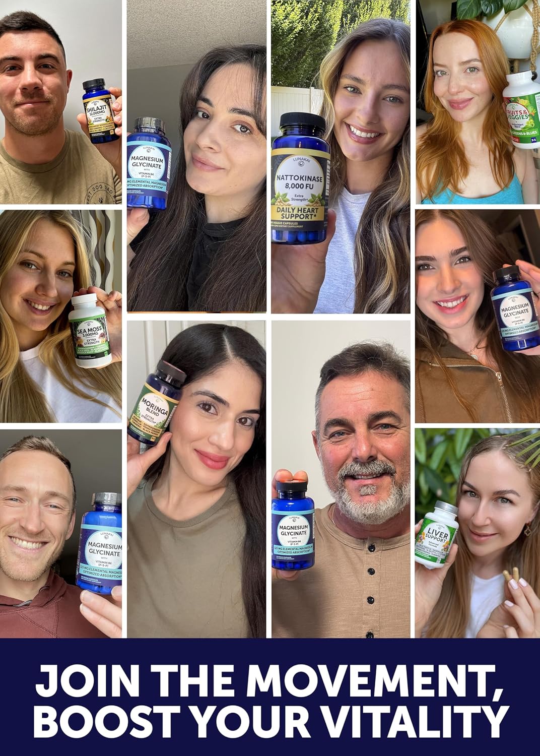 Lunakai USA Made Pure Magnesium Glycinate Capsules 120mg Elemental with B6 (P-5-P) – High Absorption Magnesium Supplement for Women & Men - Daily Sleep & Muscle Support, Non-GMO, 90ct