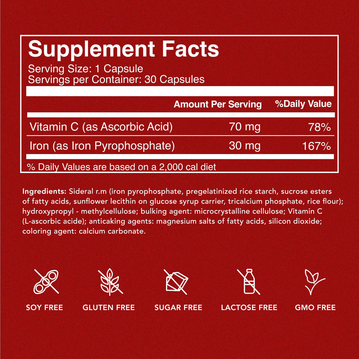 SiderAL Forte Iron Supplement Clinically Proven to Increase Levels Without Side Effects | Sucrosomial High Absorption Gentle Iron Pills for Women and Men | Vitamin C | Anemia & Energy Support | 30 ct PHARMANUTRA buy supplements Au