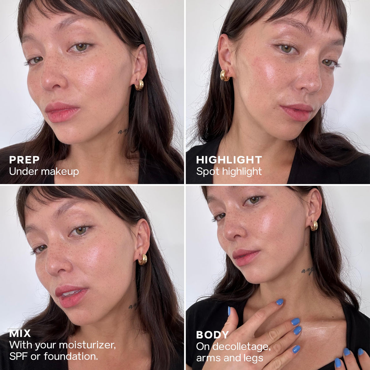 Saie Mini Glowy Super Gel - Hydrating Makeup Primer and Illuminating Glow Serum Enriched with Vitamin C and Squalane Oil - All-Over Liquid Highlighter Makeup for Instant Glass Skin - Starglow (0.5 oz) SaieBuy Supplements Australia