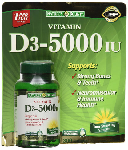 Nature's Bounty Immune Health Vitamin D3 5000 iu, Rapid Release 400 Softgels