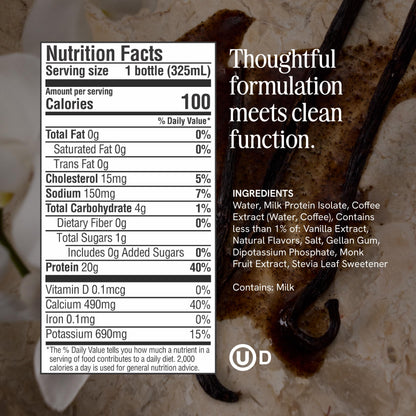Prés, Protein Coffee, Vanilla, High Protein, Real Cold Brew, 20g Protein, 1g Sugar, 100 Calories, No Added Sugar, Coffee, Protein, Kosher, Soy Free, Nut Free, Non-GMO, Low Carb (12 Pack) PRÉS buy supplements Au