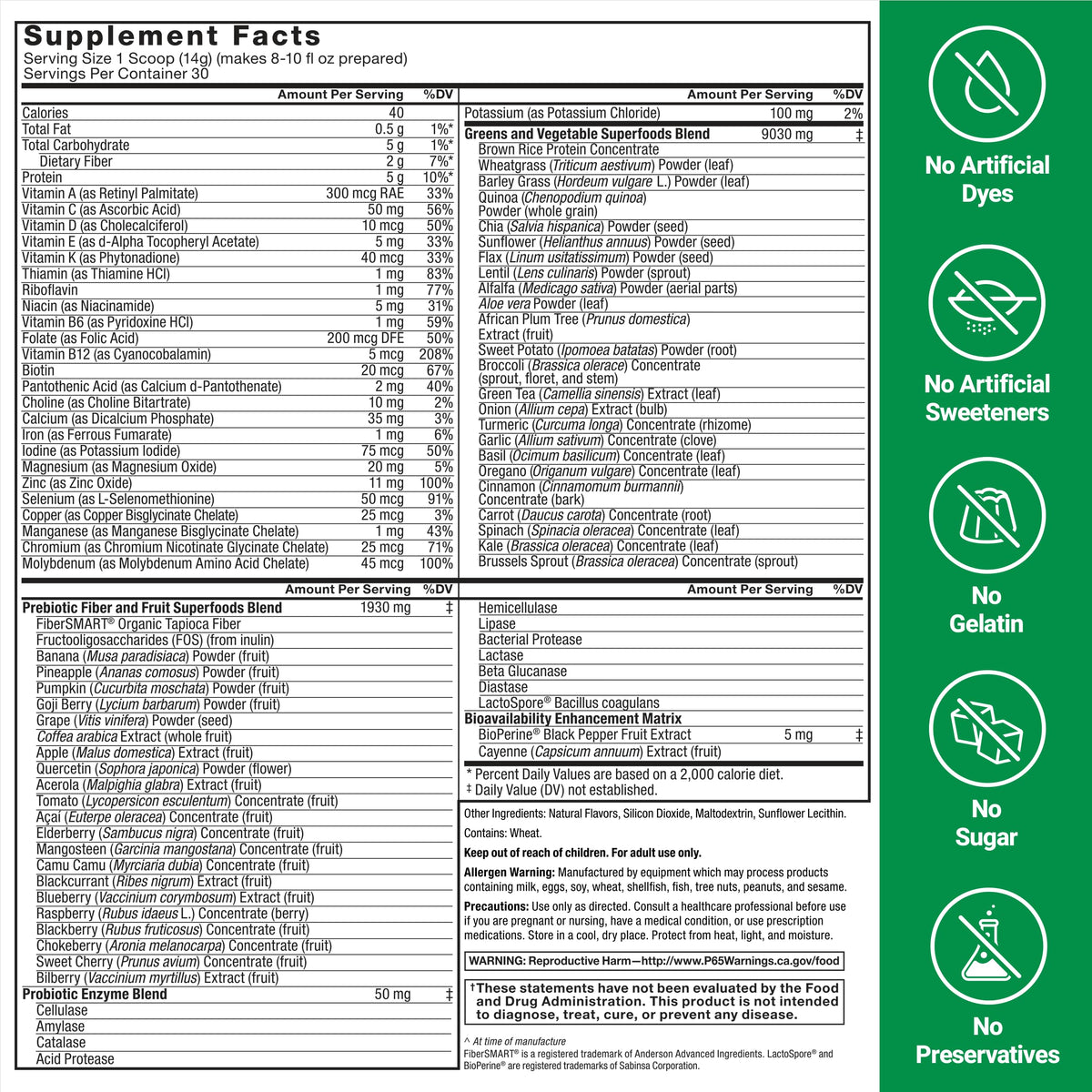Force Factor Smarter Greens Superfoods Powder, 2-Pack, Supports Digestion and Bloating, Immunity, and Energy, Greens Powder with Probiotics, Digestive Enzymes, Antioxidants, and Fiber, 60 Servings Force FactorBuy Supplements Australia