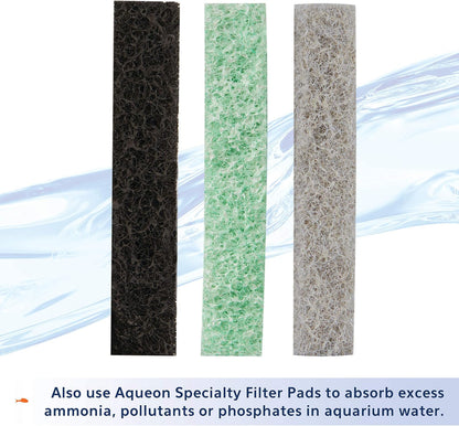 Aqueon Aquarium Fish Tank Replacement Filter Cartridges, Large - 3 Pack | Fish tank filter cartridge with activated carbon, rinse-install tab, change every 4 weeks, fits canister filter 200-400