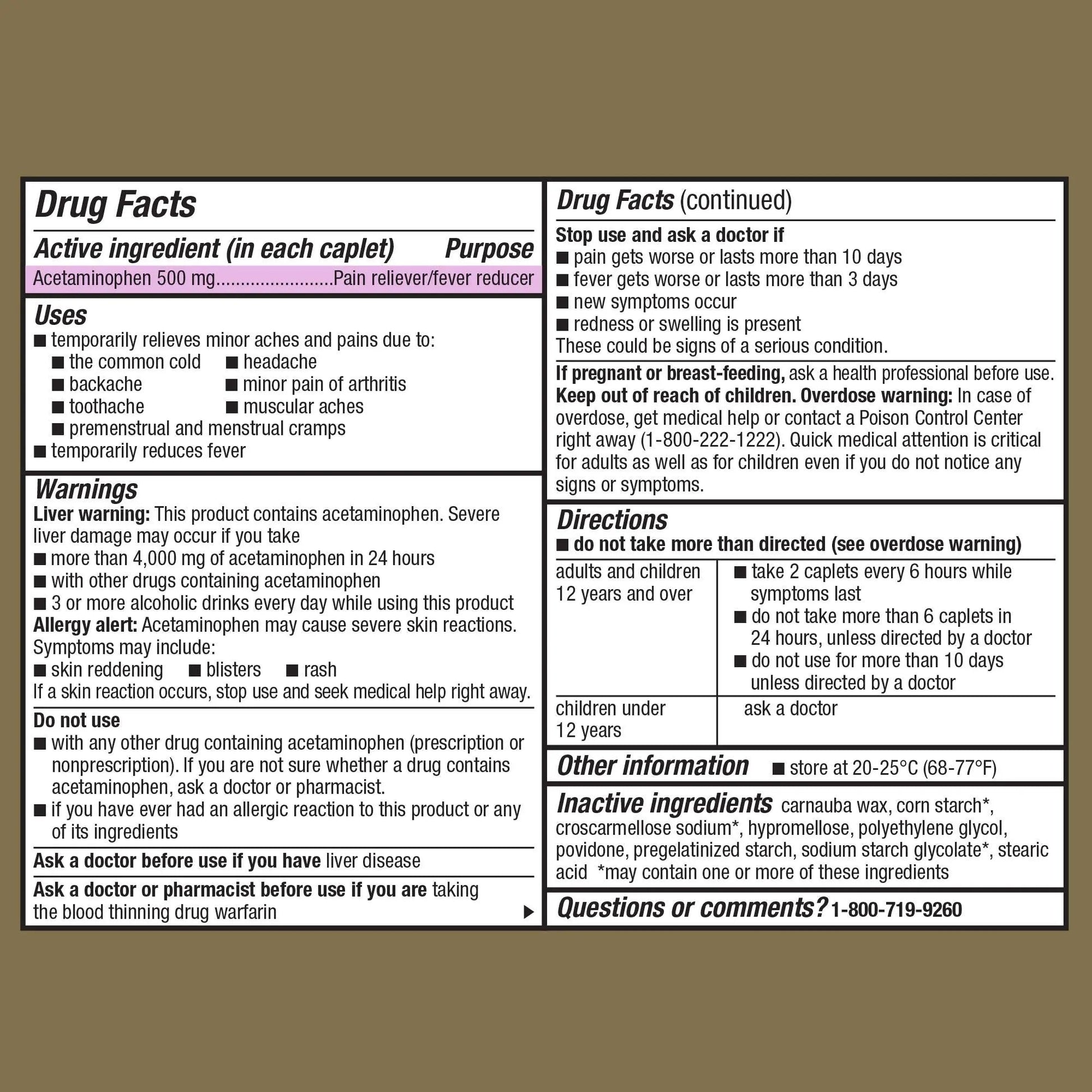 GoodSense Extra Strength Acetaminophen Caplets 500 mg, Pain Reliever and Fever Reducer, Easy Open Cap, 100 Count GoodSenseBuy Supplements Australia