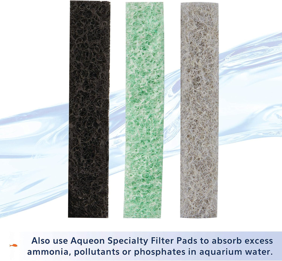 Aqueon Replacement Filter Cartridges Medium, Filter Cartridge, 6-Pack | Fish tank filter cartridge, dual-sided dense-floss with activated carbon, fits QuietFlow size 10 filters
