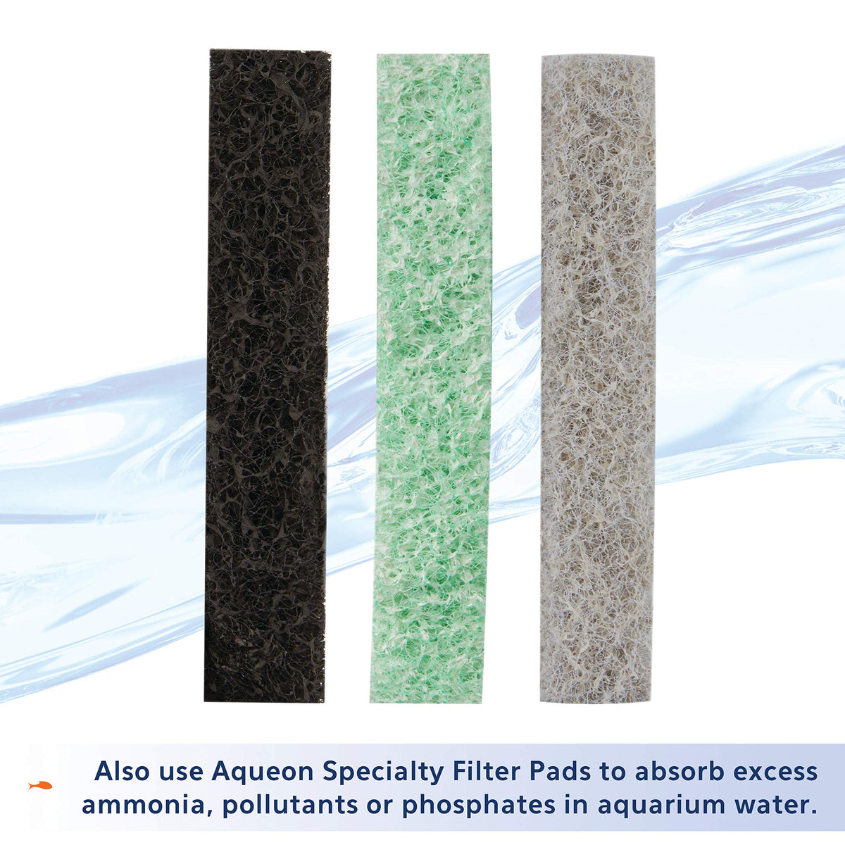 Aqueon Replacement Filter Cartridges Medium, Filter Cartridge, 6-Pack | Fish tank filter cartridge, dual-sided dense-floss with activated carbon, fits QuietFlow size 10 filters