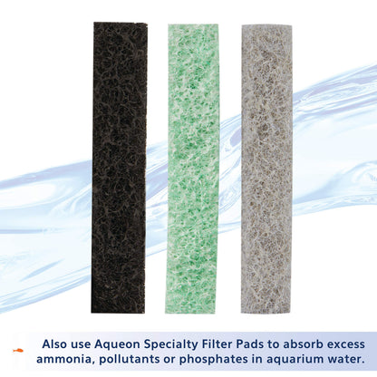 Aqueon Replacement Filter Cartridges Medium, Filter Cartridge, 6-Pack | Fish tank filter cartridge, dual-sided dense-floss with activated carbon, fits QuietFlow size 10 filters