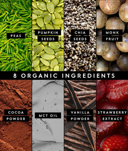 Truvani Organic Plant Based Protein Powder | Strawberry | 10 Servings | Vegan | 20g Pea Protein | Single Serving Travel Packets | Keto | Gluten & Dairy Free | Low Carb