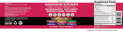 Adndale Magnesium Glycinate 400 mg Gummies with Ashwagandha, Magnesium Malate & Taurate, Tart Cherry, Magnolia Bark, Lemon Balm, Passionflower - PrimeBioHealth - canada supplements