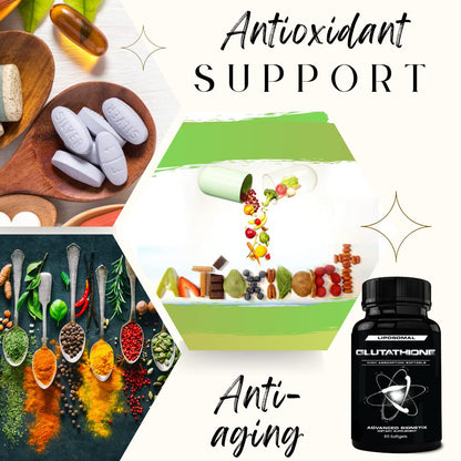 Advanced Bionetix 850mg Liposomal Glutathione Supplement | 120 Total Liposomal Softgels | Antioxidant Supplement w/Gluta-IV™, 100X Absorption Over Powder Glutathione - PrimeBioHealth - canada supplements