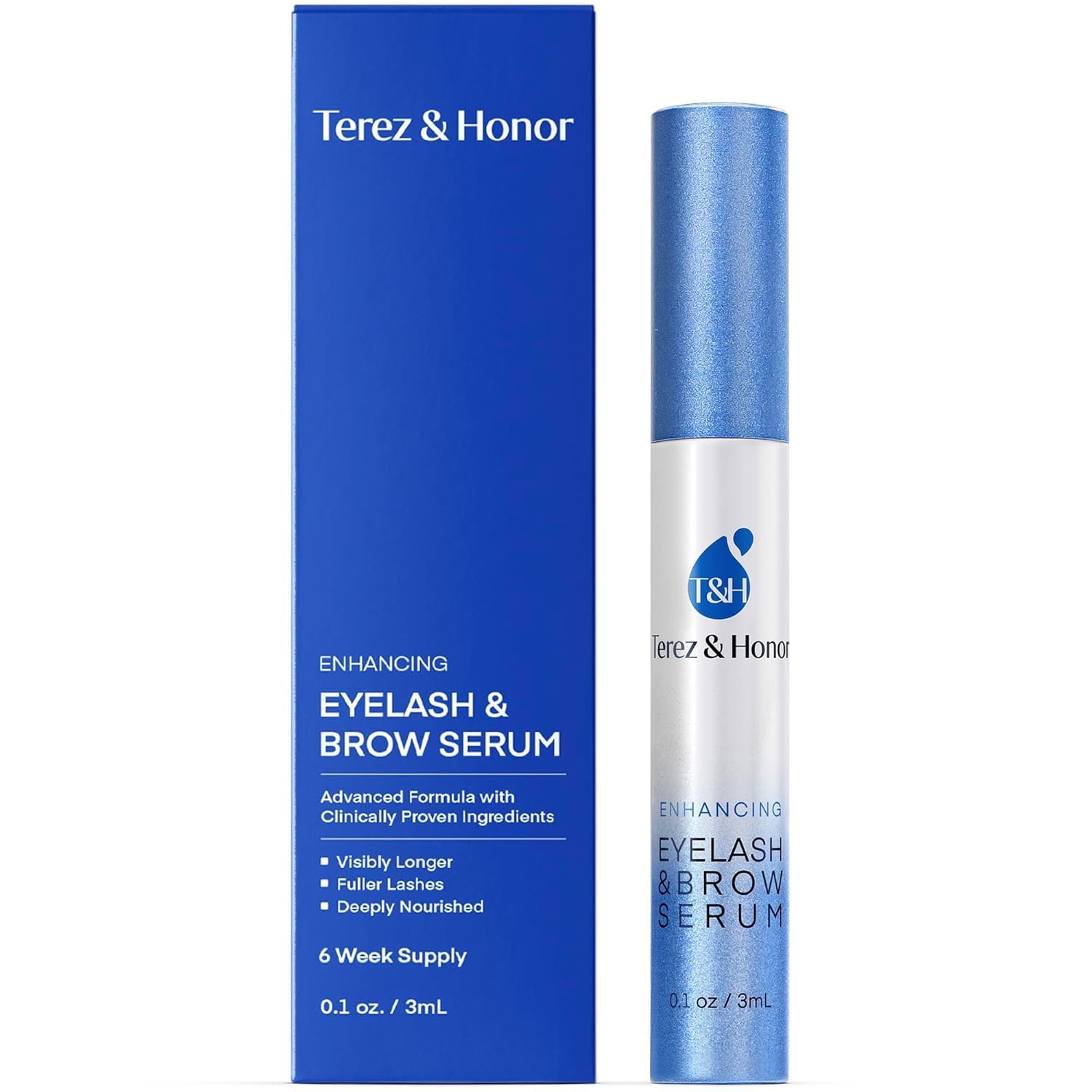 Advanced Eyelash Serum for Thicker, Longer Eyelashes and Eyebrows - Grow Luscious Lashes with Brow Enhancer (3mL) - PrimeBioHealth - canada supplements