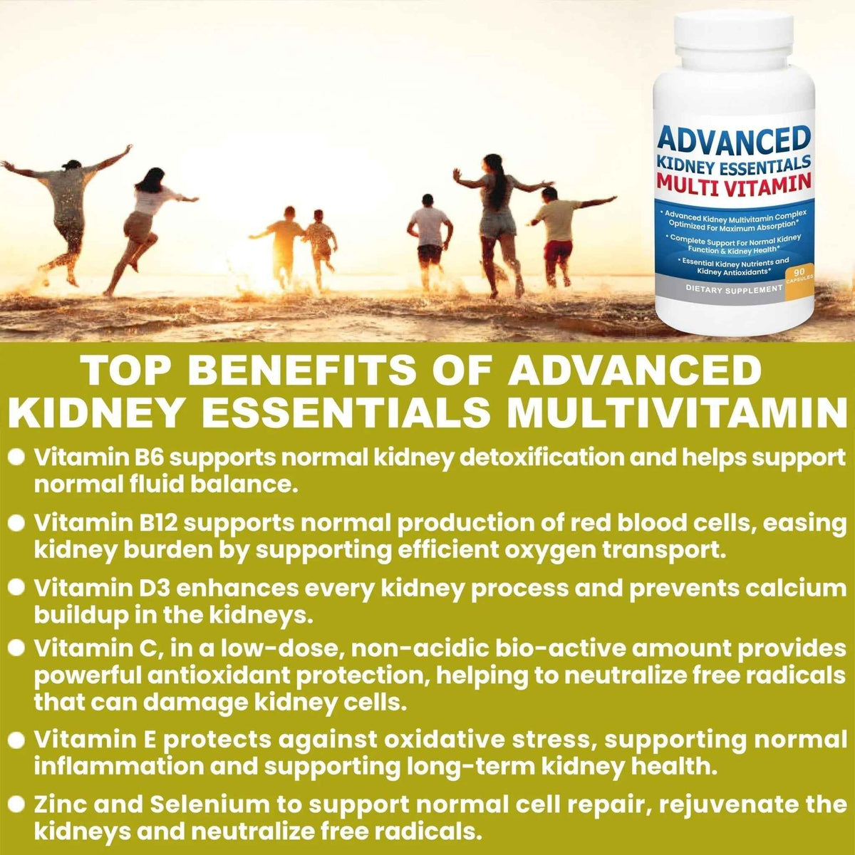 Advanced Kidney Essentials Multivitamin. Kidney Support Supplement for Complete Kidney Health. Kidney Health Supplement