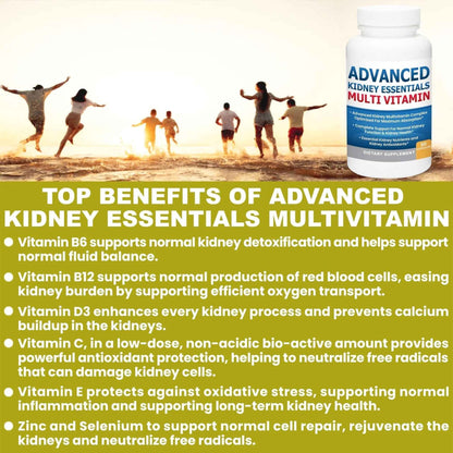 Advanced Kidney Essentials Multivitamin. Kidney Support Supplement for Complete Kidney Health. Kidney Health Supplement