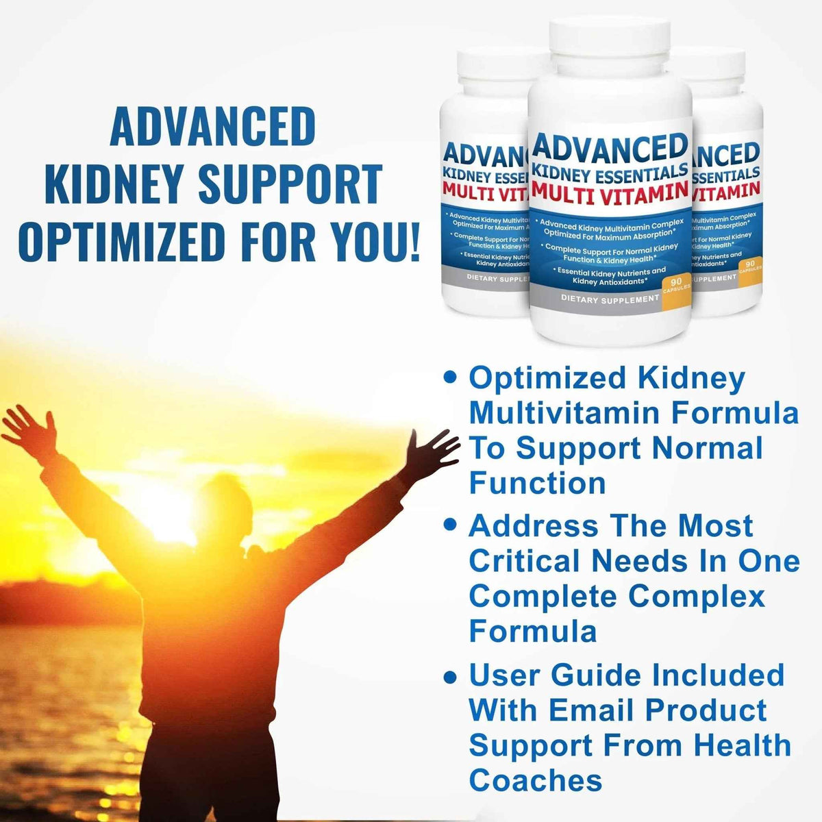 Advanced Kidney Essentials Multivitamin. Kidney Support Supplement for Complete Kidney Health. Kidney Health Supplement