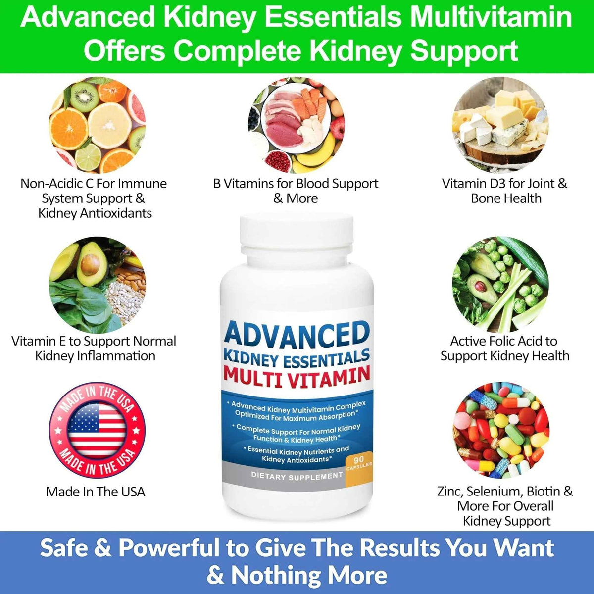 Advanced Kidney Essentials Multivitamin. Kidney Support Supplement for Complete Kidney Health. Kidney Health Supplement