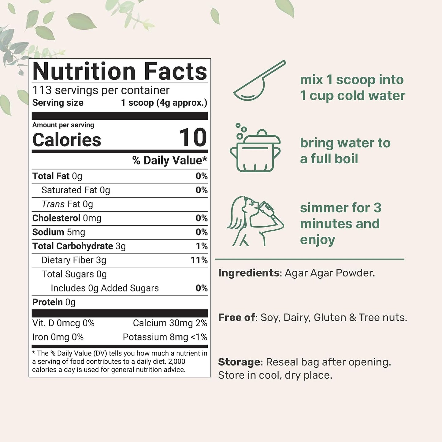 Agar Agar Powder, 1lb (16oz) | Planted-Based Source from Red Algae | Unflavored Thickening Agent for Cooking & Baking | Vegan Substitute for Beef Gelatin | Non-GMO, Vegan Friendly - PrimeBioHealth - canada supplements