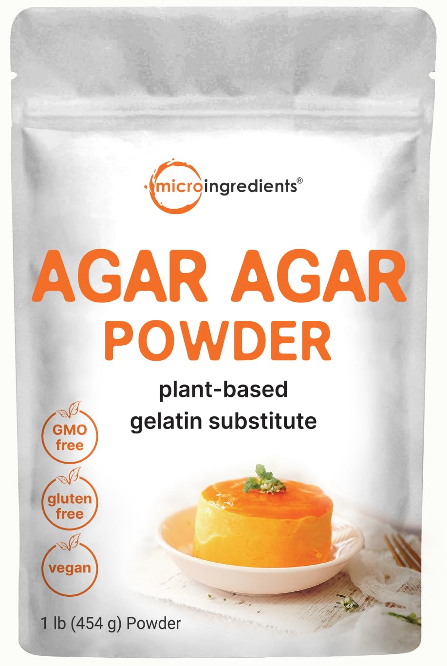 Agar Agar Powder, 1lb (16oz) | Planted-Based Source from Red Algae | Unflavored Thickening Agent for Cooking & Baking | Vegan Substitute for Beef Gelatin | Non-GMO, Vegan Friendly - PrimeBioHealth - canada supplements