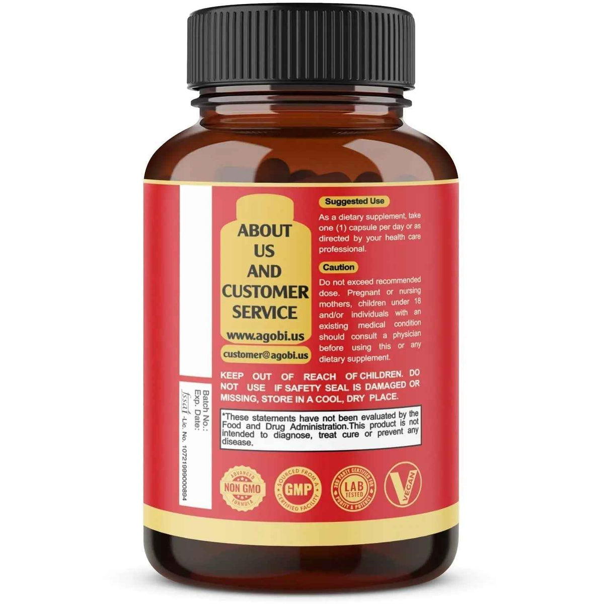 agobi D-Mannose Capsules - 7 Herbs with Cranberry, Dandelion, Hibiscus and More - Support Flush Impurities and Urinary Tract Health - 90 Vegan Capsules 3-Month Supply