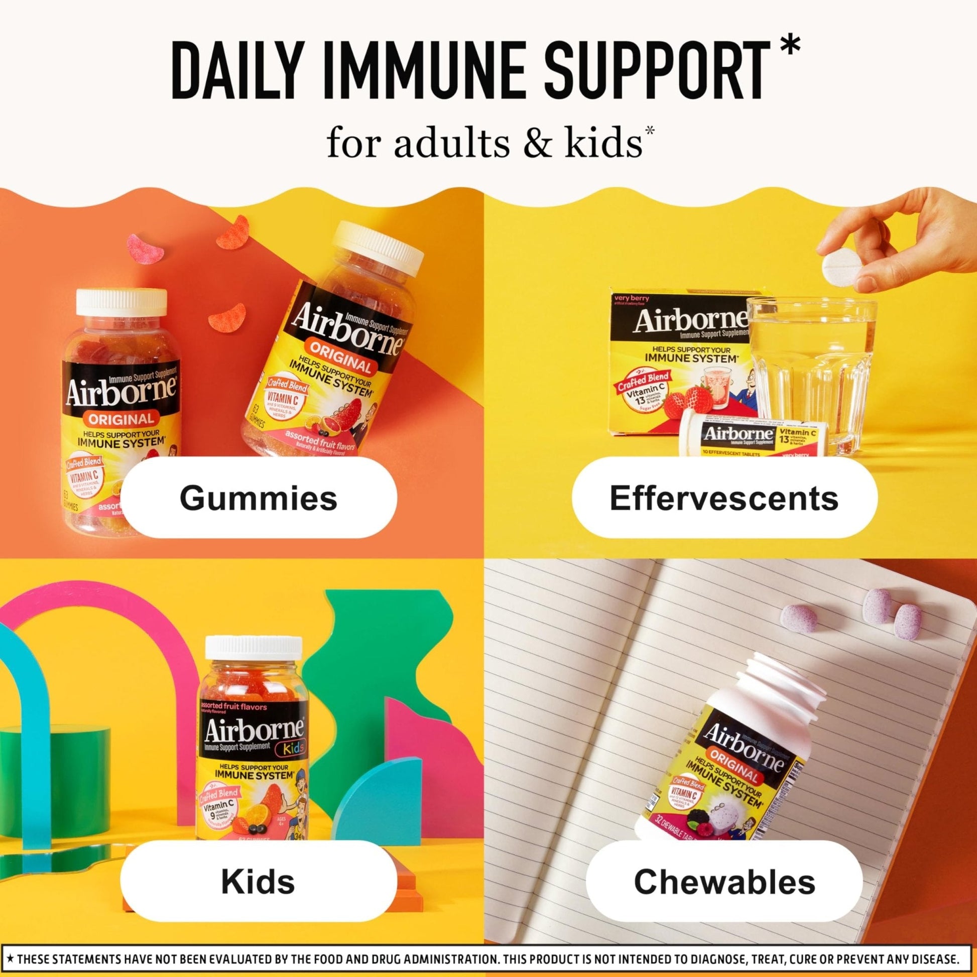 Airborne 750mg Vitamin C Gummies for Adults, Immune Support Gummies with Powerful Antioxidants VIT C & E, Caffeine Free - PrimeBioHealth - canada supplements