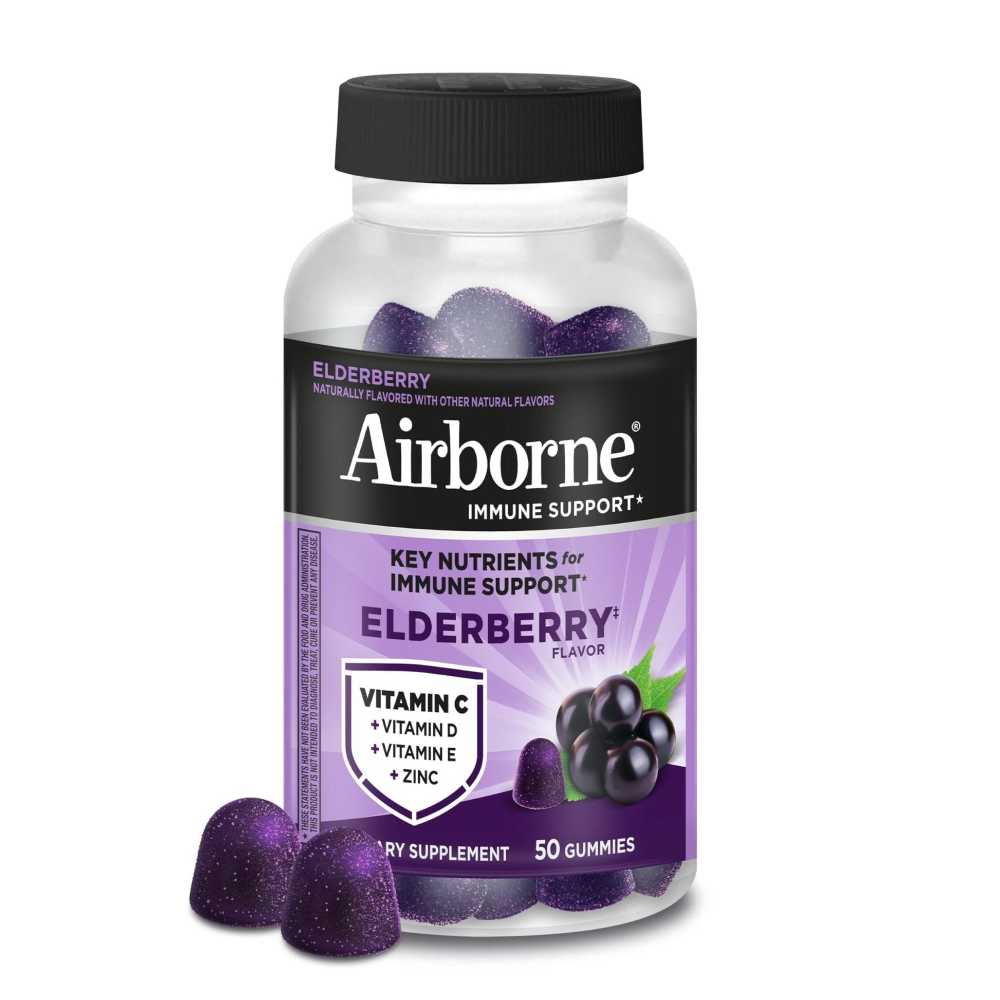 Airborne Elderberry + Zinc & Vitamin C Gummies For Adults, Immune Support Vitamin D & Zinc Gummies With Powerful Antioxidant Vitamins C D & E - PrimeBioHealth - canada supplements