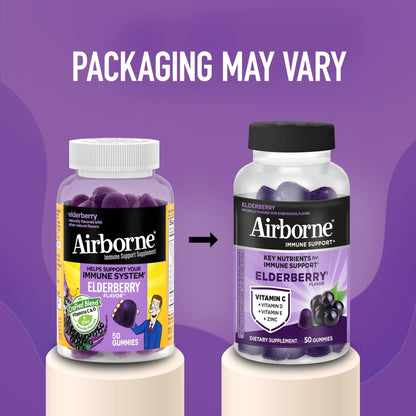 Airborne Elderberry + Zinc & Vitamin C Gummies For Adults, Immune Support Vitamin D & Zinc Gummies With Powerful Antioxidant Vitamins C D & E - PrimeBioHealth - canada supplements